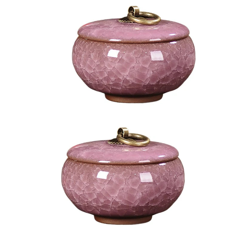 pots thé céramique texture craquelée anneau doré couvercle classique vert bleu rose marron clair