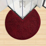 tapis bain moderne rouge gris boules relief salle bain antidérapant doux épais respectueux environnement