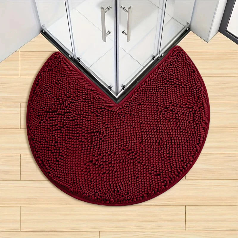 tapis bain moderne rouge gris boules relief salle bain antidérapant doux épais respectueux environnement
