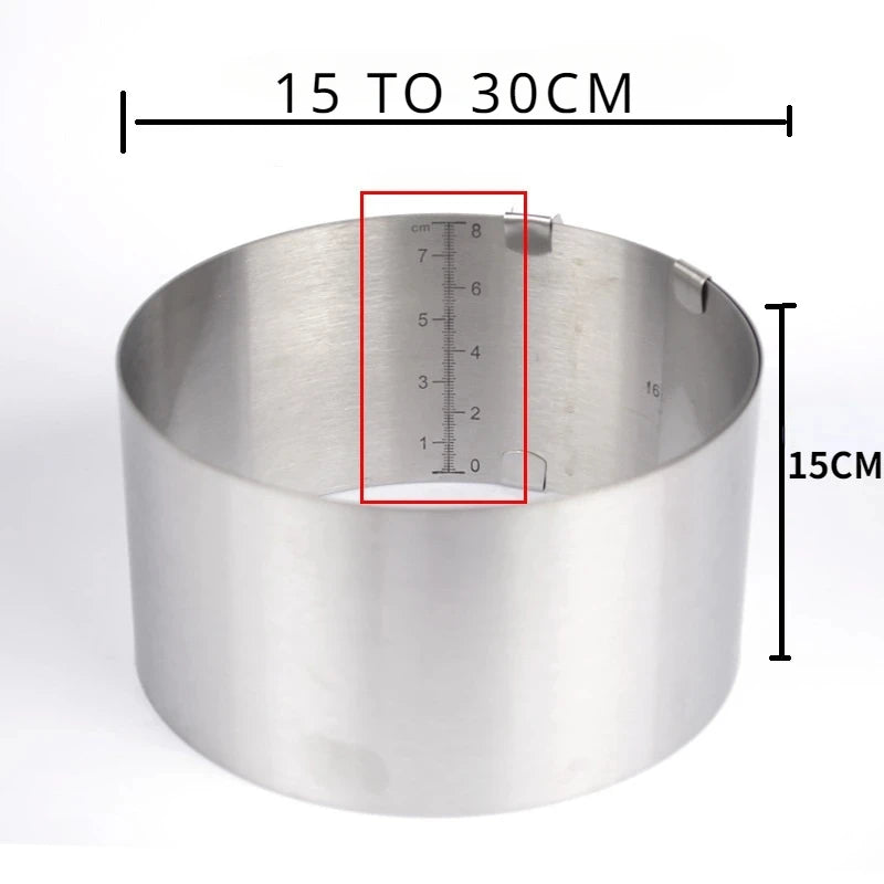 Anneau gâteau argenté moderne fixations rubans adhésifs grille dimensions utilitaire lisse brossé respectueux environnement