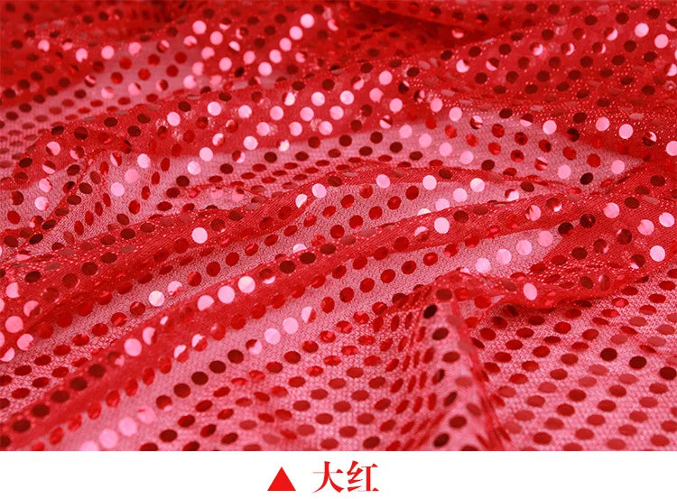 tissu circulaires polyester translucide glitter rouge blanc bleu vert violet or bricolage décoration