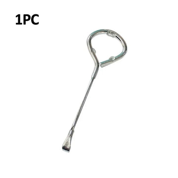 outil multifonction ouvre bouteille tire bouchon decapsuleur pince metallique argenté utilitaire minimaliste