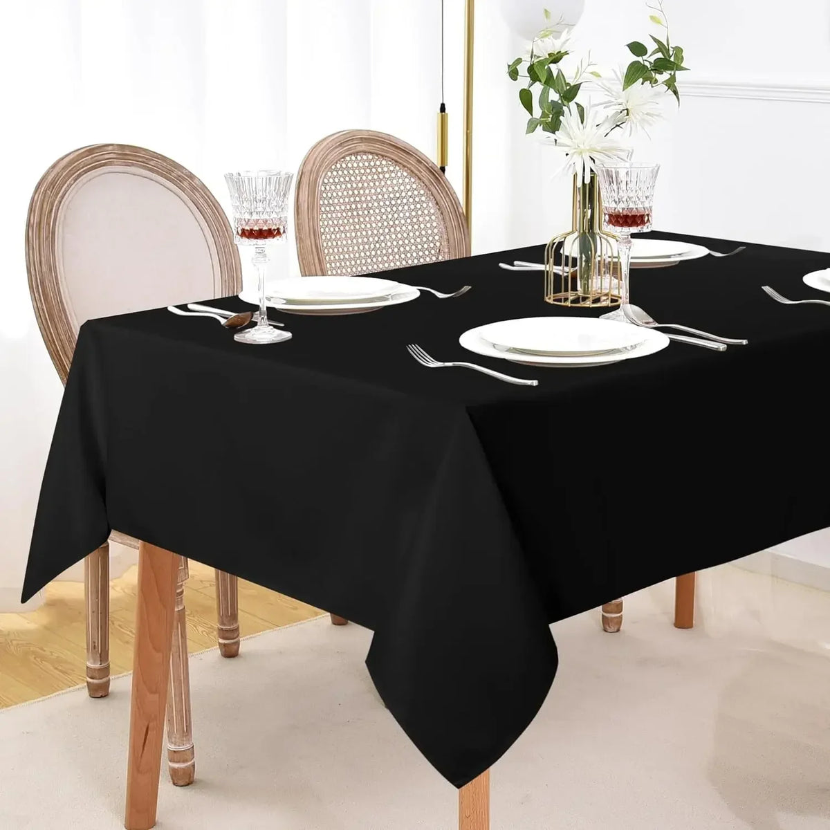 nappe blanche polyester imperméable table moderne fête noël pâques mariage