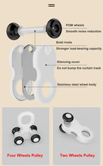 pulies rideau métal blanc noir moderne roulettes coton chanvre accessoire volet amovible