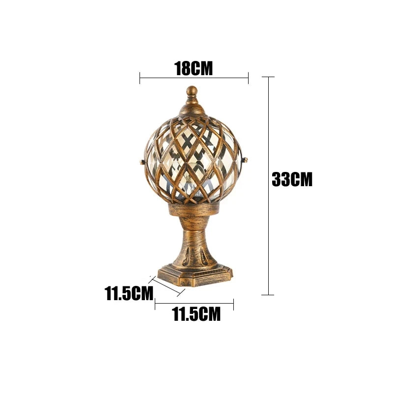 lampe table rétro noir doré géométrique vintage éclairage chambre salle manger led base sphère