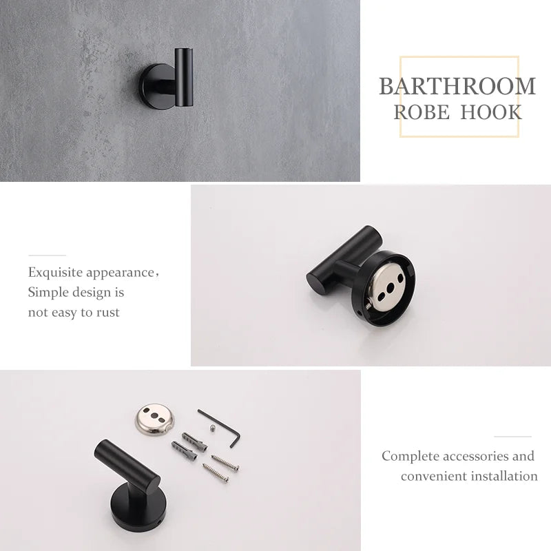 accessoires salle bain noir moderne porte serviettes papier toilette porte robe porte savon tasse