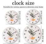 horloge murale bois motif végétal moderne salon chambre coucher quartz silencieux 10 12 14