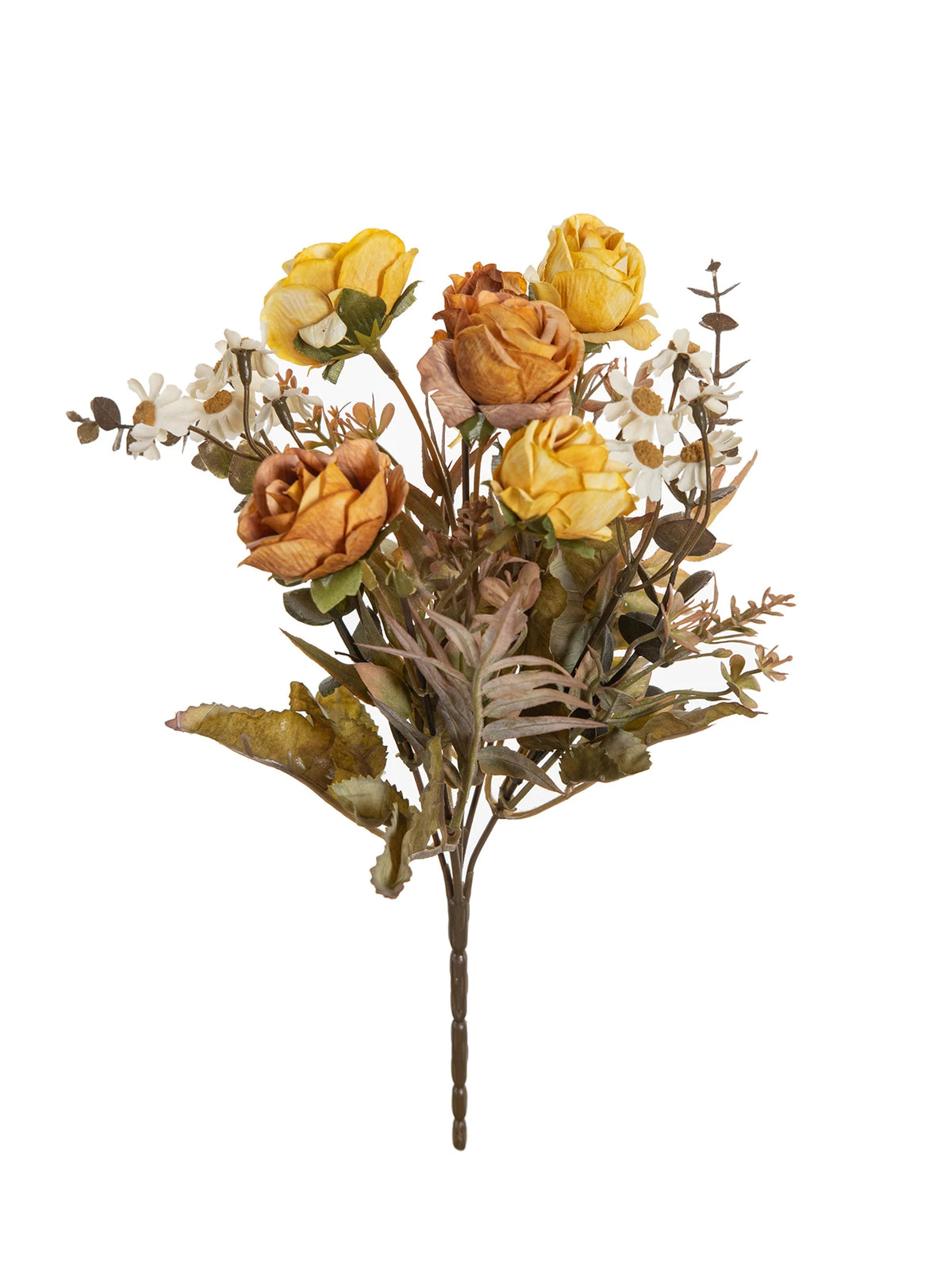 bouquet artificiel roses violettes blanches dorées decoration mariage anniversaire intérieur