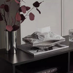 boîte mouchoirs résine moderne gris beige papier froissé minimaliste chambre