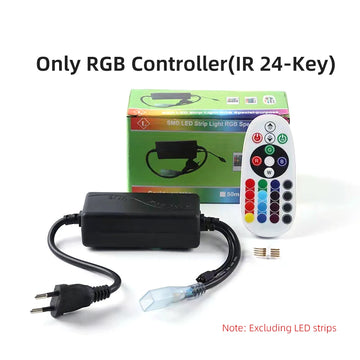 contrôleur led rgb 220v télécommande ir 24 touches bande adhésive éclairage moderne 1000w haute