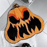tapis bain halloween rétro citrouille fantômes crâne noir blanc antidérapant salon chambre salle bain