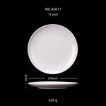 assiettes blanches rondes opaques modernes plastique 10 11 12 14 pouces
