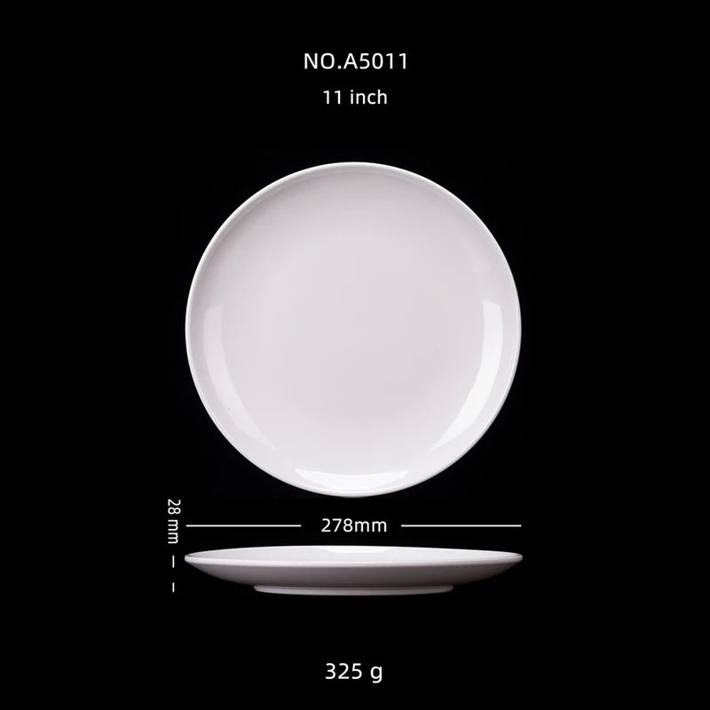 assiettes blanches rondes opaques modernes plastique 10 11 12 14 pouces