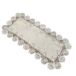 table runner lin floral rectangulaire 40x80cm décoration champêtre vintage motifs brodés texture fleursstylisées