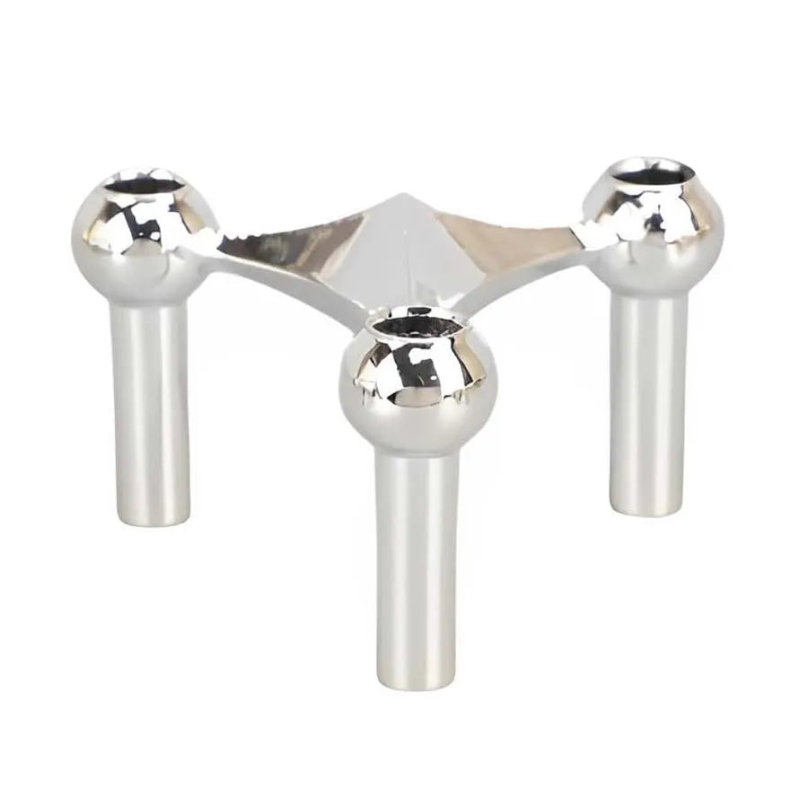Support bougie argenté moderne modular géométrique contemporain décoration table mariage