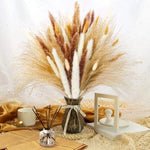 bouquet pampas séchés naturels beige marron blanc décoration boho intérieur événements festifs