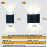 lampes murales led modernes noires 2w 4w blanc chaud froid éclairage intérieur extérieur ip65