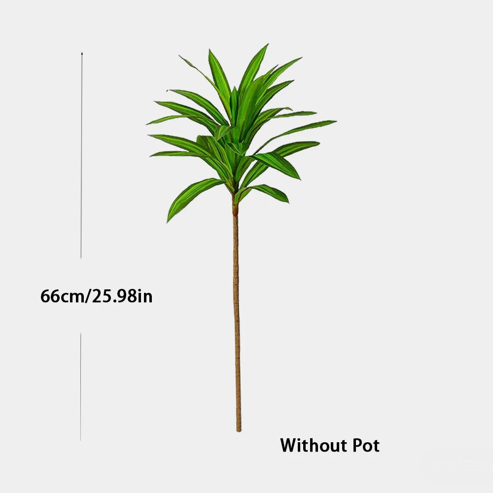 plantes vertes artificielles feuilles palmier faux bambou décoration intérieure pot beige tiges lancéolées tropical