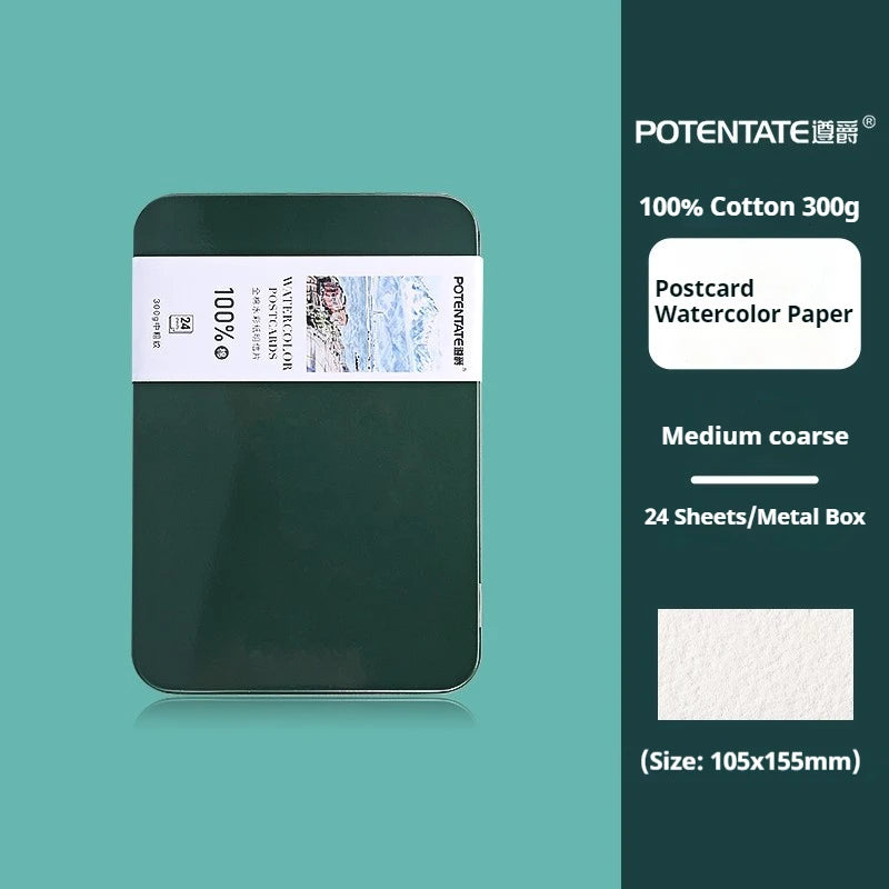 papier aquarelle grainé blanc vert bleu jaune artiste coarse medium fine boîte métal cartes