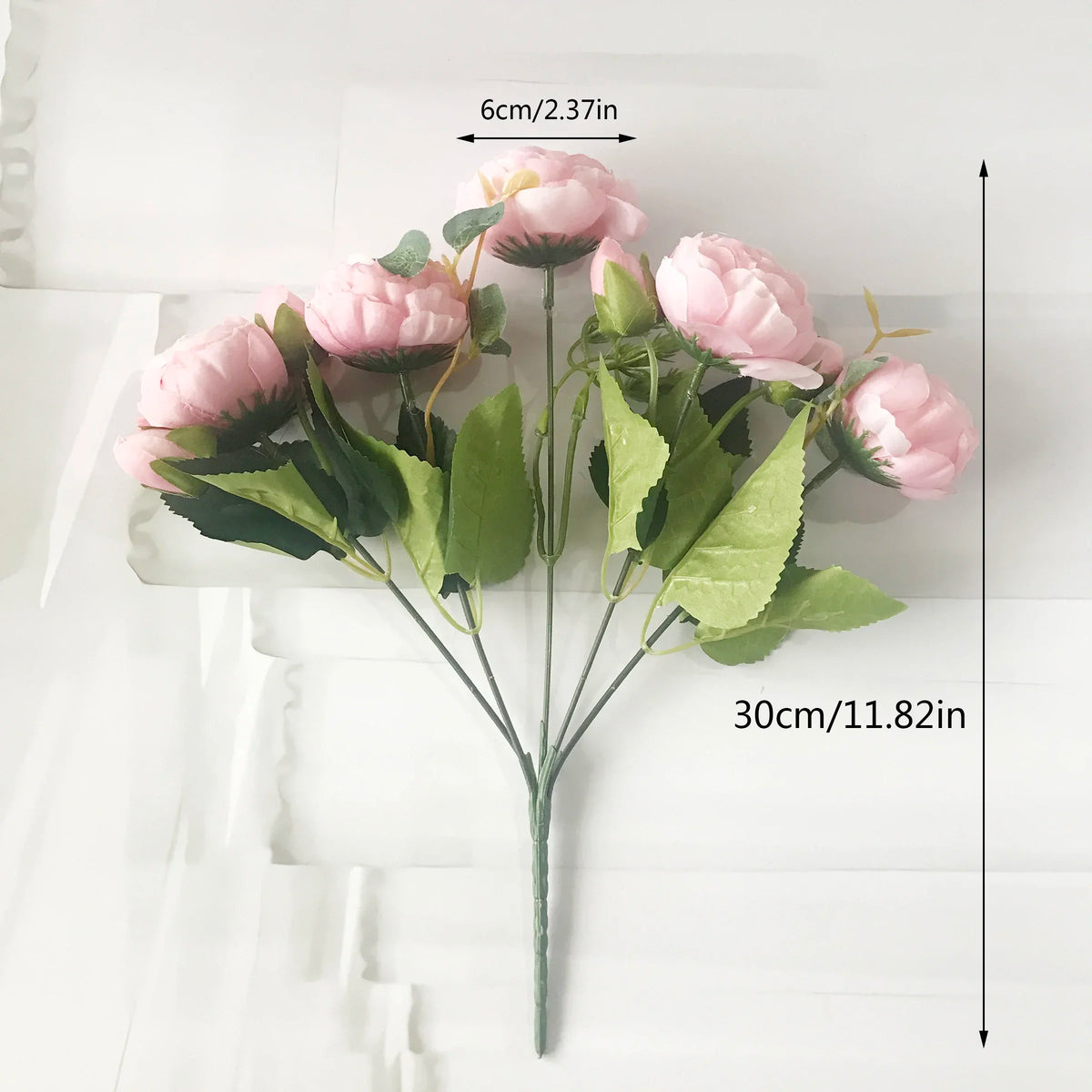 bouquet fleurs artificielles pivoine rose blanches decoration maison mariage anniversaireintérieur