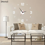 horloge murale moderne adhésive stickers numéros 12 noir blanc rouge doré chambre bureauhôtelécole