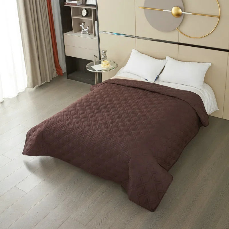 protège lit imperméable anti dérapant gris motif géométrique moderne tapis pliant lit polyester qualité
