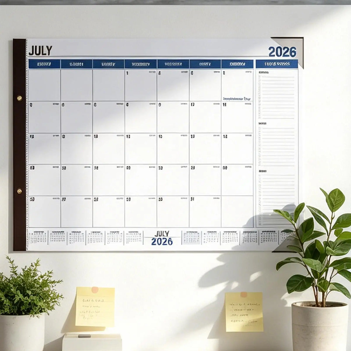 calendrier mural blanc moderne maison organisation temps gestion quotidien hebdomadaire mensuel