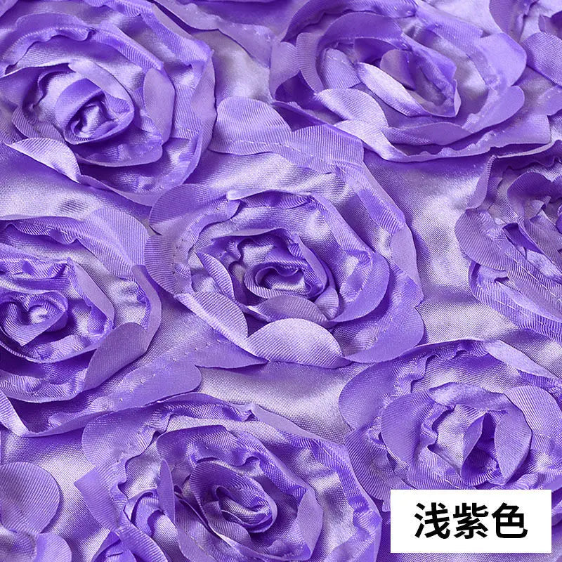 tapis mariage satin roses relief texturé violet rouge vert élégant antidérapant 50cm 130cm