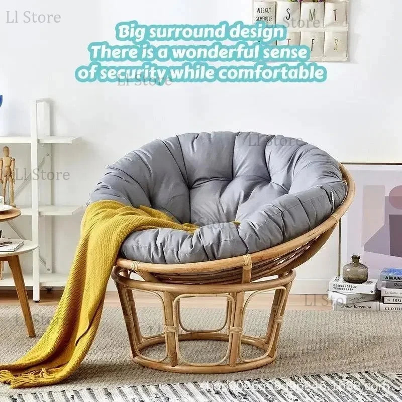 Coussin rond bleu royal pour fauteuil à bascule