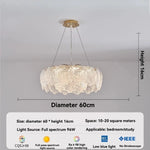 lampe suspendue moderne blanc doré coquillage translucide élégante anneaux métalliques lumière led chambre salon