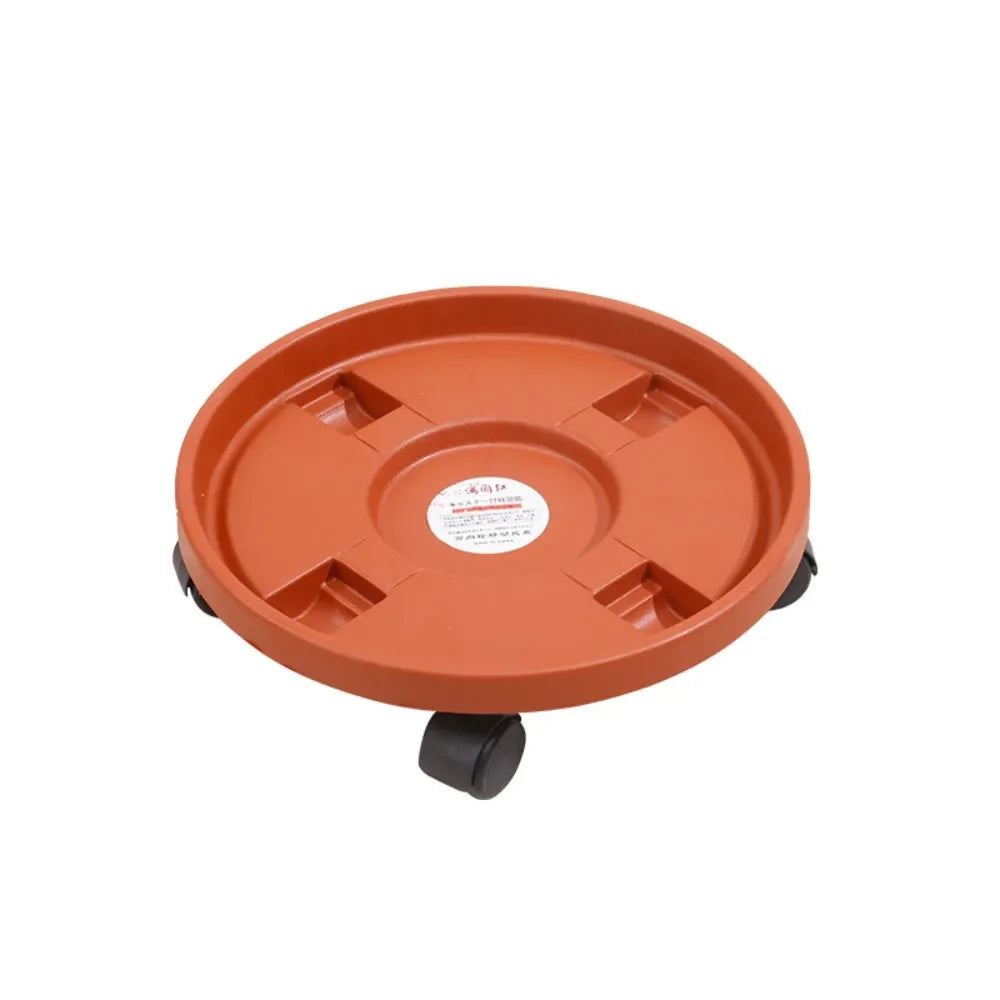 plateau roulettes plante orange pratique moderne roues noires 30cm 36cm