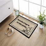 tapis d'entrée bébé bienvenidos al hogar adhésif antidérapant beige maison simple