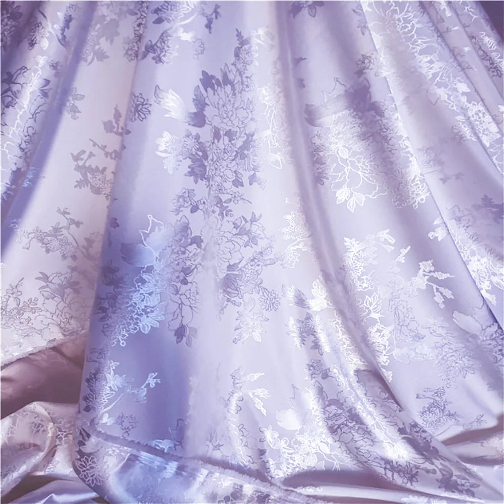 tissu floral or rose élégant classique satiné polyester largeur 150cm