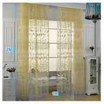 rideau floral transparent décoration intérieure motifs naturels bleu violet vert rose jaune decoration