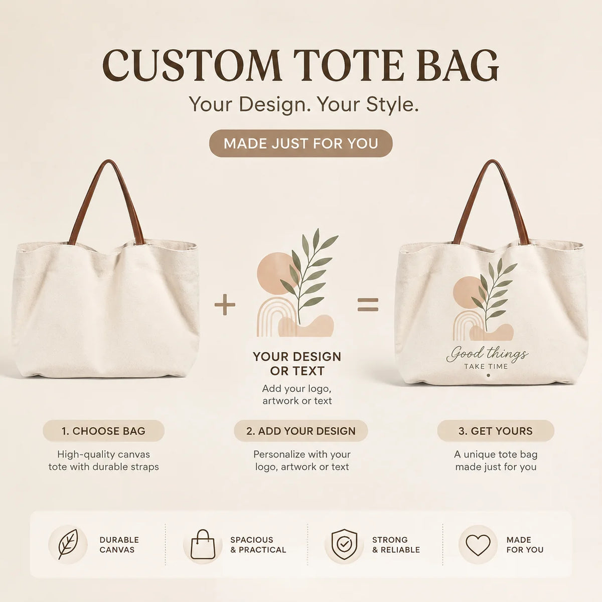 sac main tote bag toile coton beige clair moderne portable