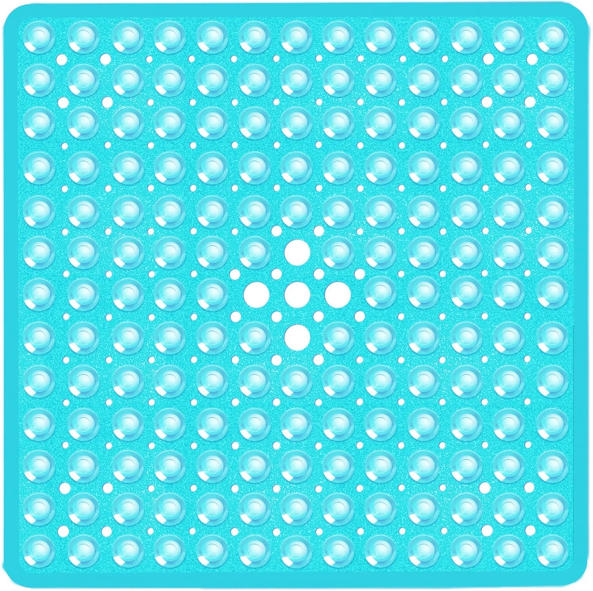 tapis douche moderne bleu clair ventouses antidérapantes motif circulaire semi transparent salle bain
