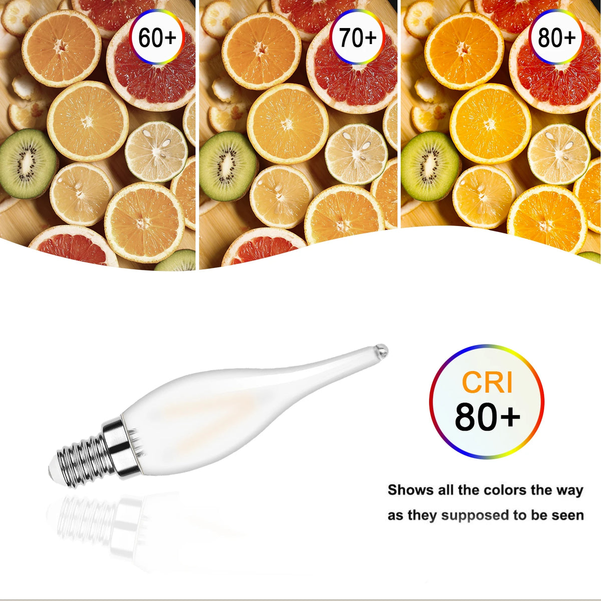 ampoule led transparente blanche 2700k e12 e14 25000h 360deg lumiere moderne salon