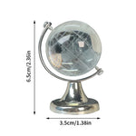 globe terrestre transparent verre relief géographique argenté décoration maison vintage miniature