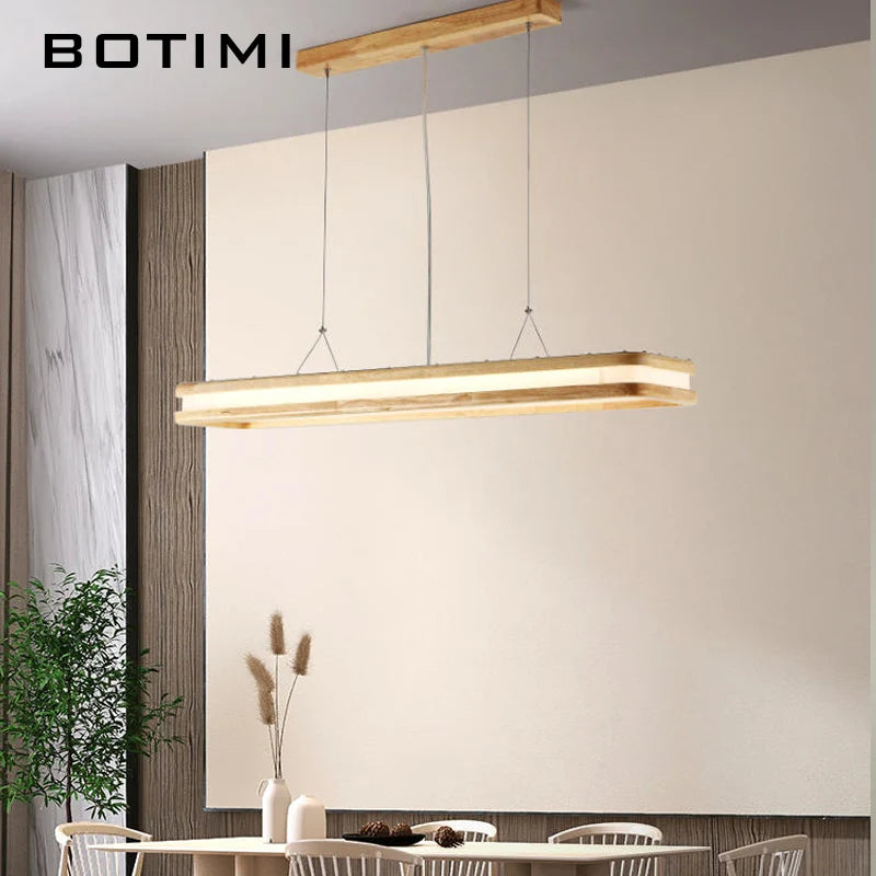Suspension lumineuse moderne pendentif bois texturé éclairage blanc minimaliste chambre salon étude