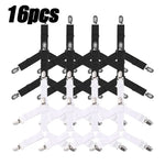 attaches drap métal élastique blanc noir utilitaires clips ressorts ensemble fixations couvertures lit canapé