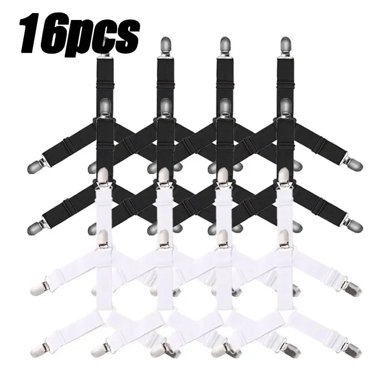 attaches drap métal élastique blanc noir utilitaires clips ressorts ensemble fixations couvertures lit canapé