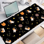 tapis souris gaming extra large noir orange chats étoiles constellation cartoon