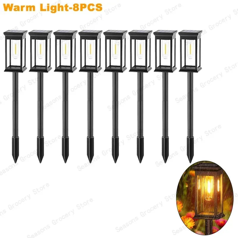 lampes solaires led étanches modernes noires transparentes jardin allée automatiquesurgence