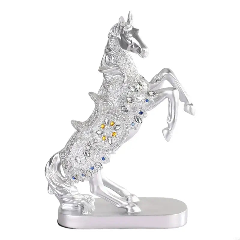 statuette cheval doré ornée strass art déco maison feng shui cadeau anniversaire noël pâques