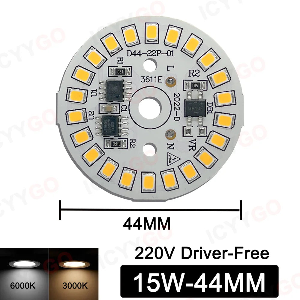 plaque led circulaire 24w blanc 6000k 3000k moderne diodes smd ac220v
