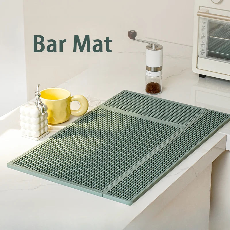 tapis bar silicone moderne vert points réguliers facile nettoyer respectueux environnement 15cm 30cm 45cm