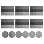 serviettes table modernes gris noir rayures horizontales adhésives faciles nettoyer pièces 12 cercles