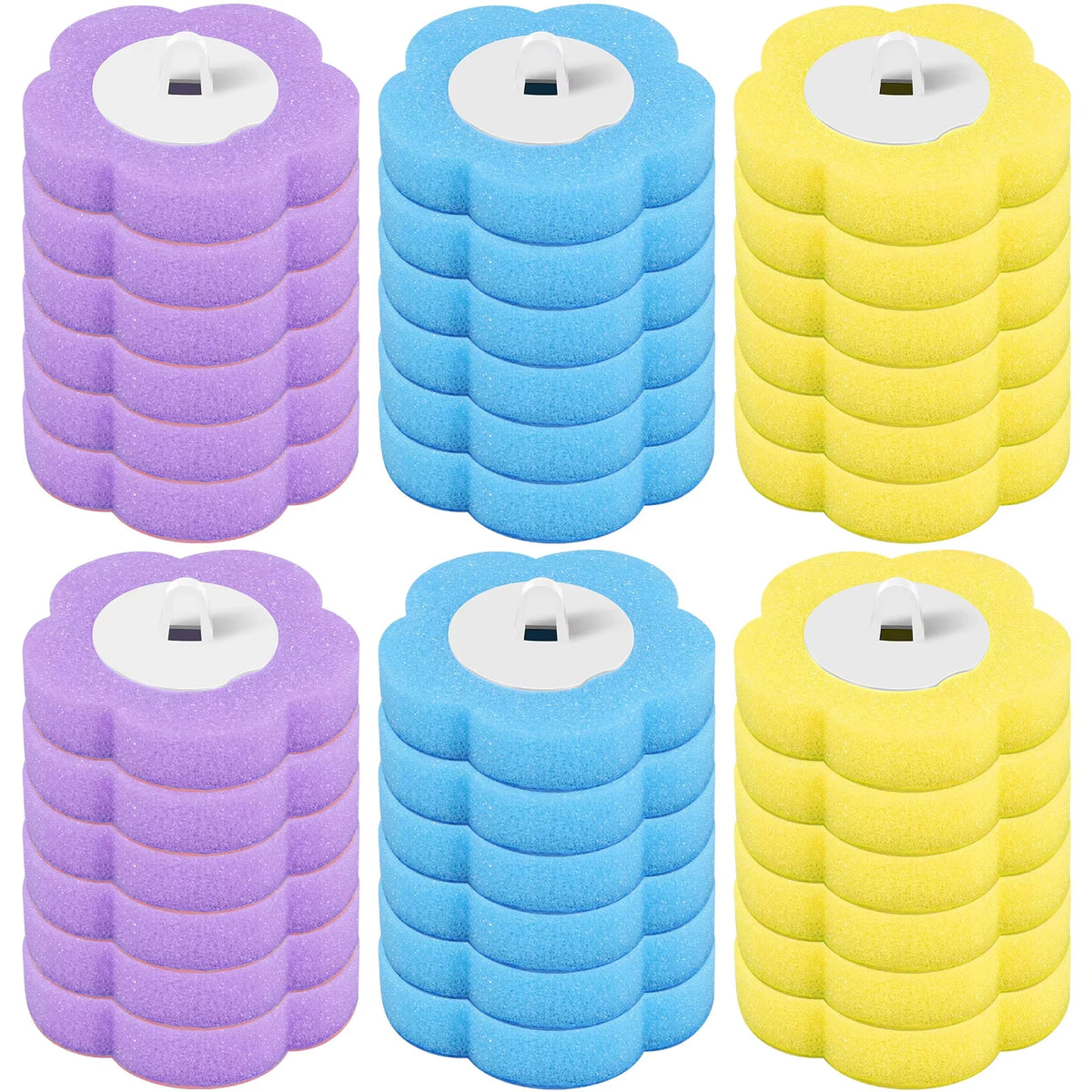 brosse toilette long manche tête remplacement jetable blanc bleu violet jaune dense poils anti