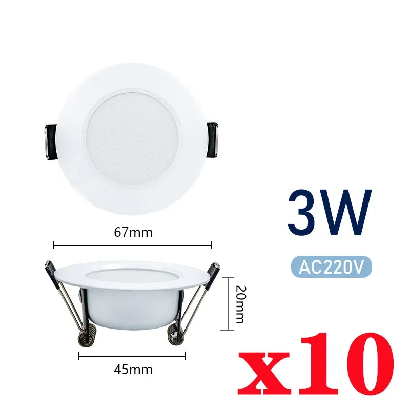 spots led blancs 3w 5w 7w 9w 12w 15w cold warm white modernes clips
