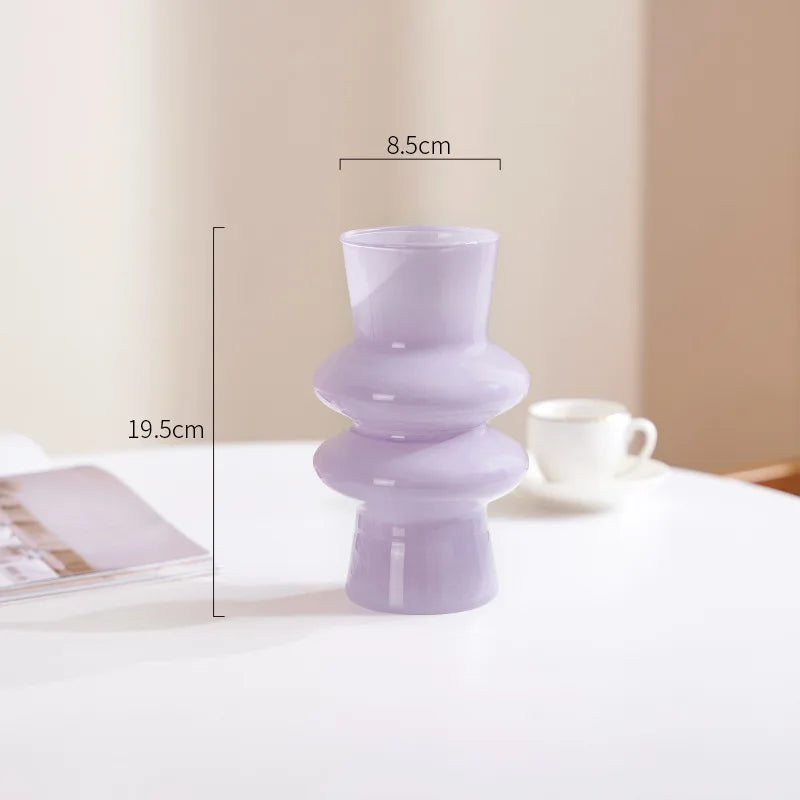 vase verre violet pastel moderne organique salle manger salon tablecoration floral